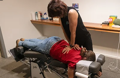 Chiropractor Toormina NSW Celia Burrows Adjusting Patient